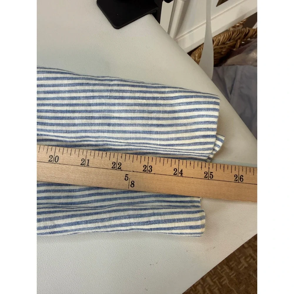 Island Pacific John W Nordstrom Mens 46R Blue White Striped 100% Linen Blazer